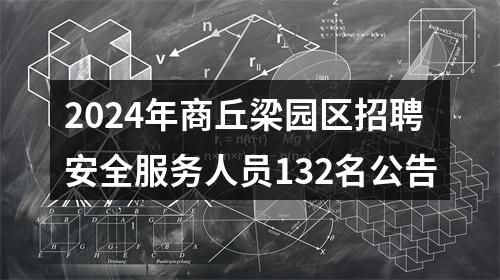 2024年商丘梁园区招聘安全服务人员132名公告 图片