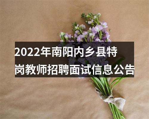 2022年南阳内乡县特岗教师招聘面试信息公告 图片