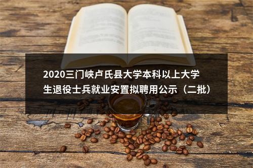 2020三门峡卢氏县大学本科以上大学生退役士兵就业安置拟聘用公示（二批） 图片