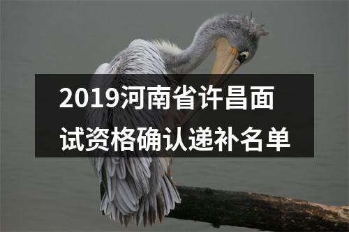 2019河南省许昌面试资格确认递补名单 图片