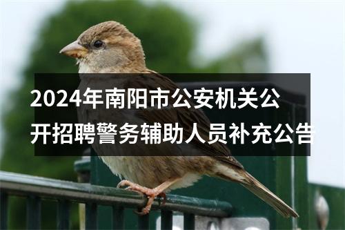2024年南阳市公安机关公开招聘警务辅助人员补充公告 图片