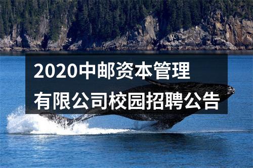 2020中邮资本管理有限公司校园招聘公告 图片