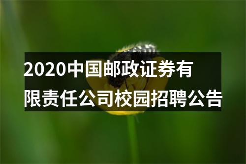 2020中国邮政证券有限责任公司校园招聘公告 图片